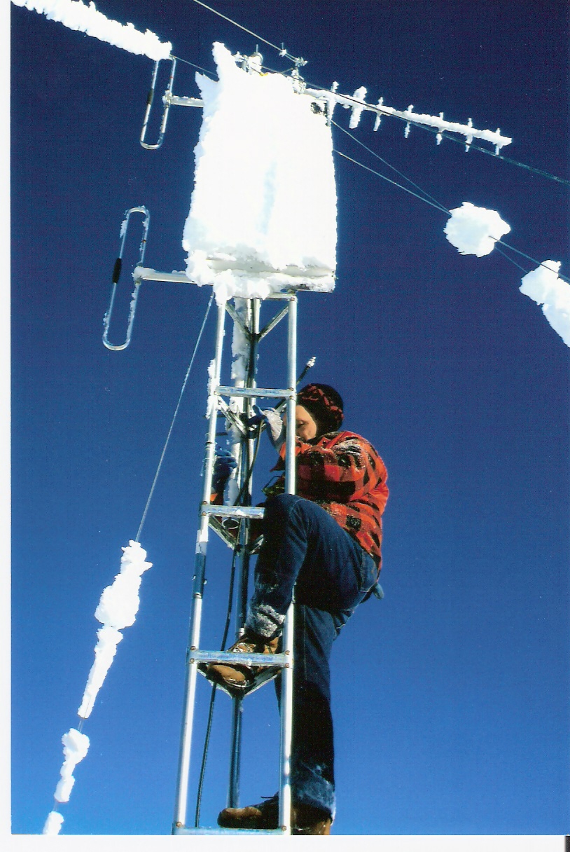 Panoramic view from Mount Julian summit with repeater tower